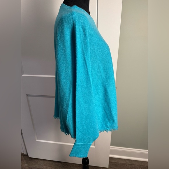Pure amici cashmere blue cape poncho - Picture 3 of 7